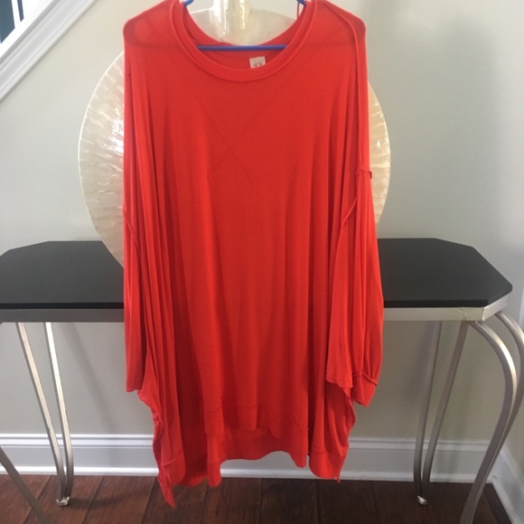Free People Dresses & Skirts - Free People tunic dress exposed seams coral red